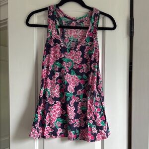Lilly Pulitzer Black and Pink Sleeveless Tank Top
